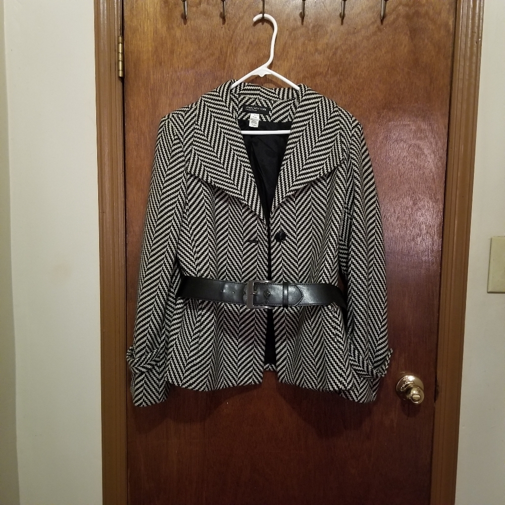 Jones New York Wool Belted Suit Jacke